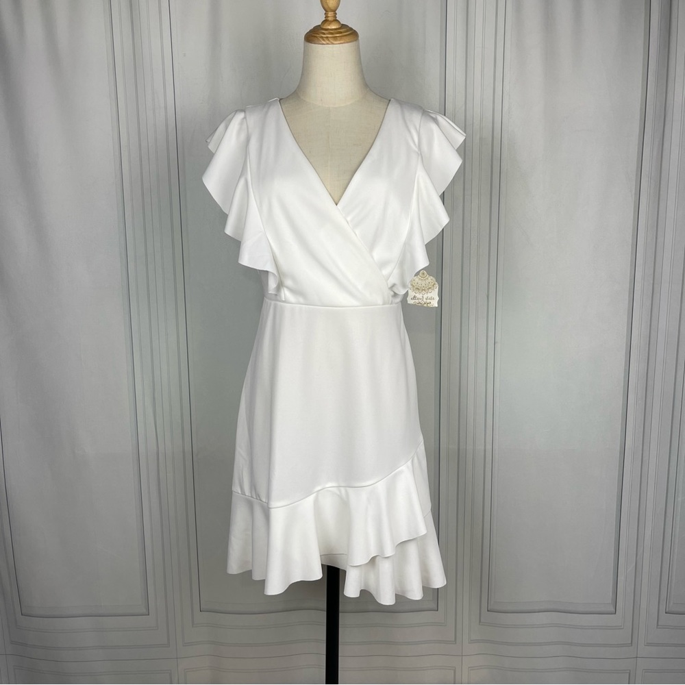 NWT Altr'd State "Isolde"‎ Ruffle Mini Dress - White - Women's Large